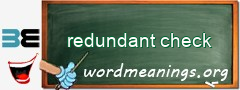 WordMeaning blackboard for redundant check